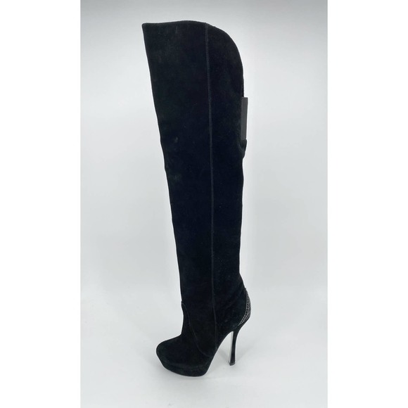 H By Hudson Shoes - H By Halston Suede Over The Knee Boots Platform